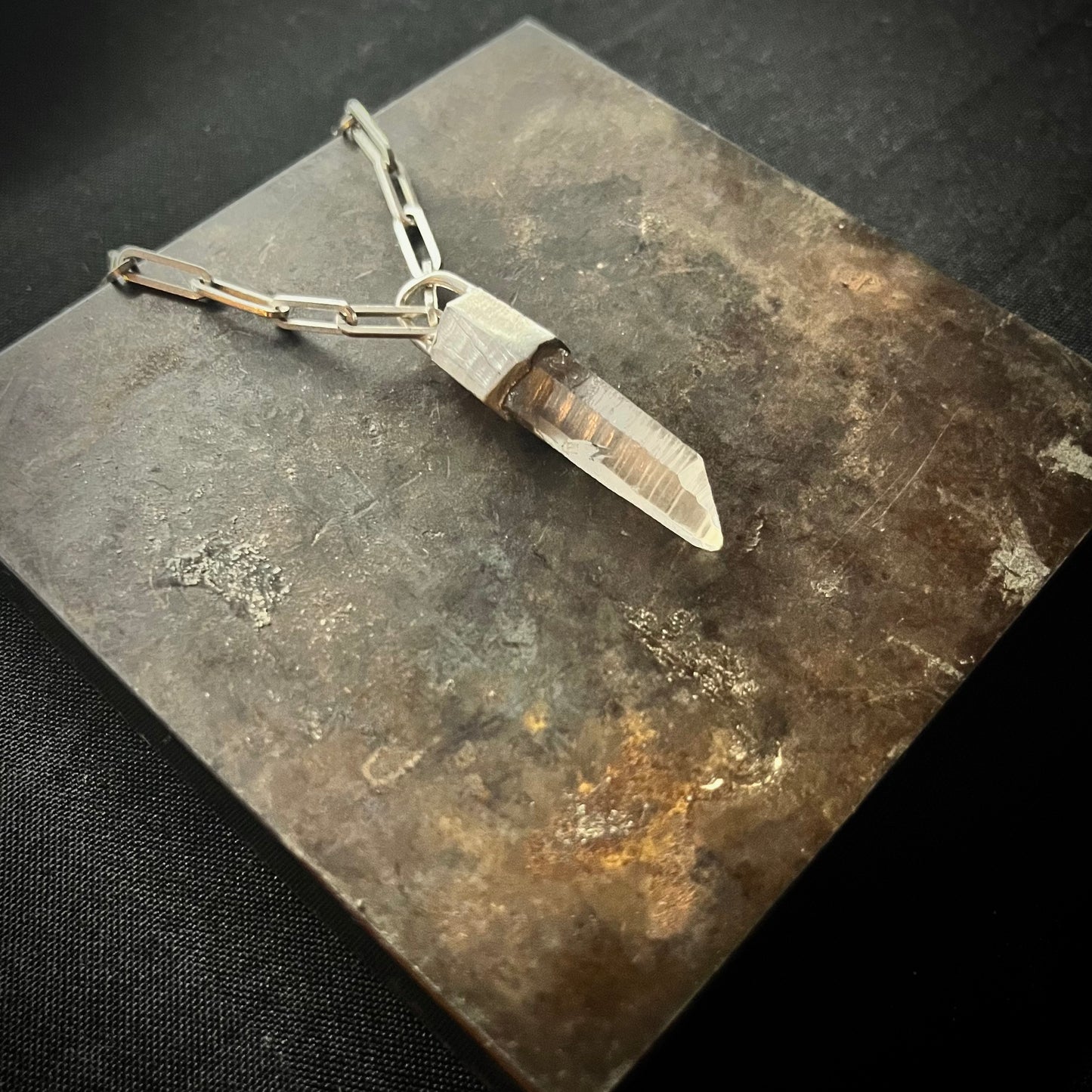 Lemurian quartz necklace