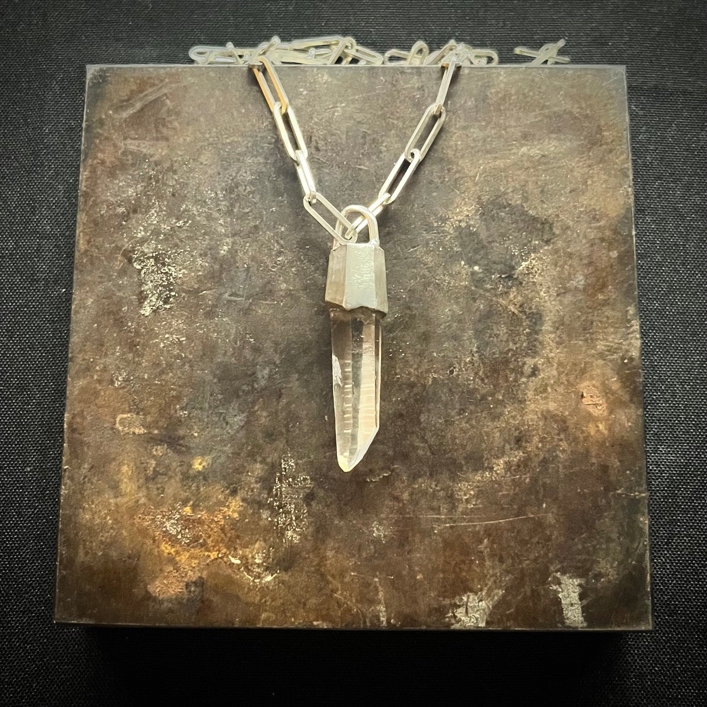 Lemurian quartz necklace