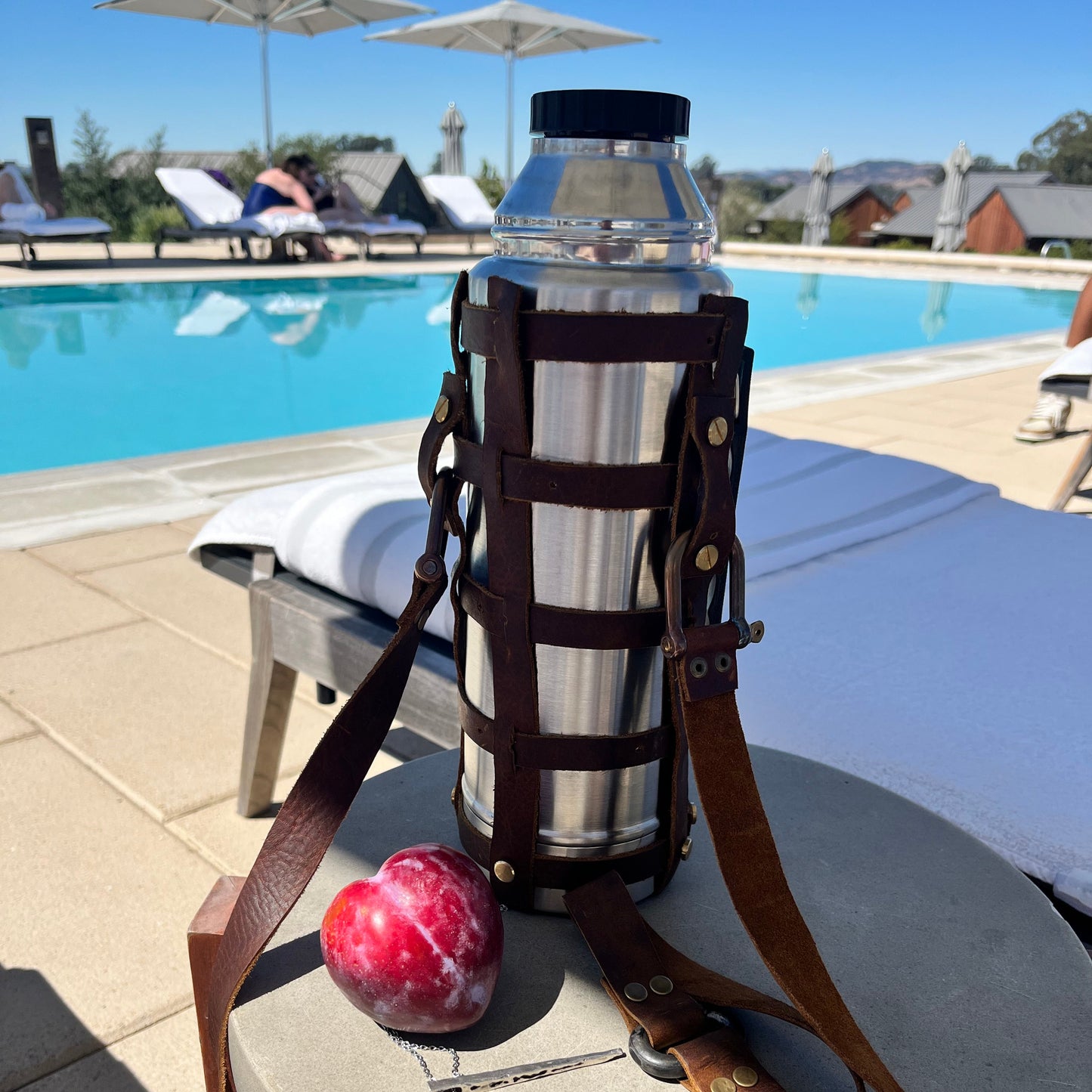 Water container - leather wrapped
