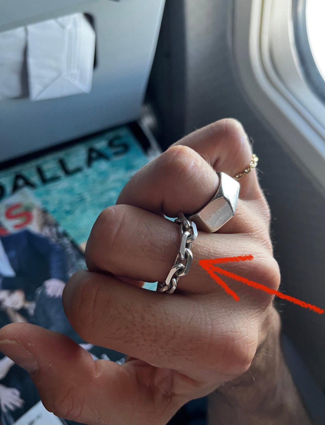 DE-CR - Sterling Silver Chunky Chain Ring