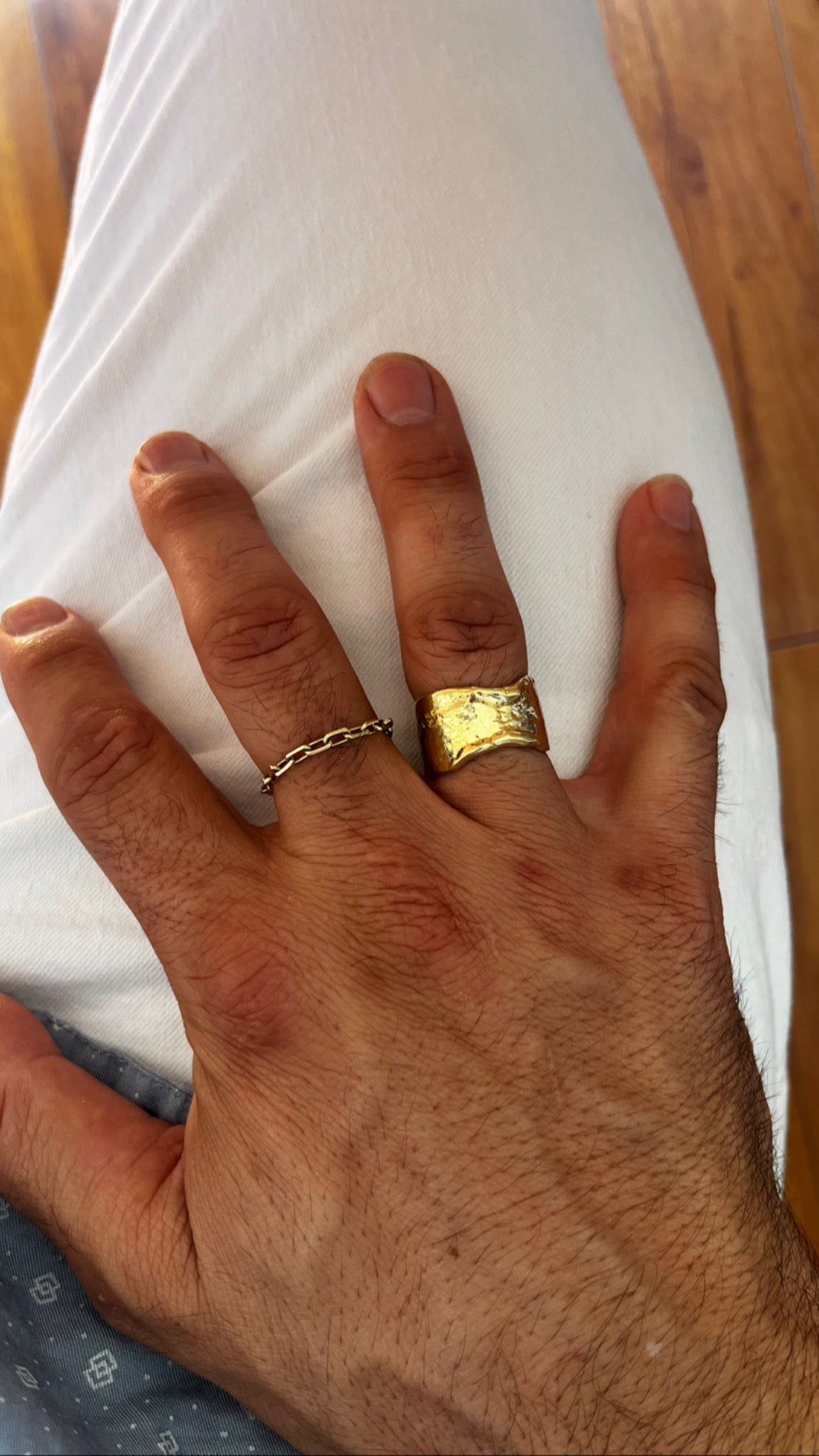 DE-CR-AU - Solid gold chain ring