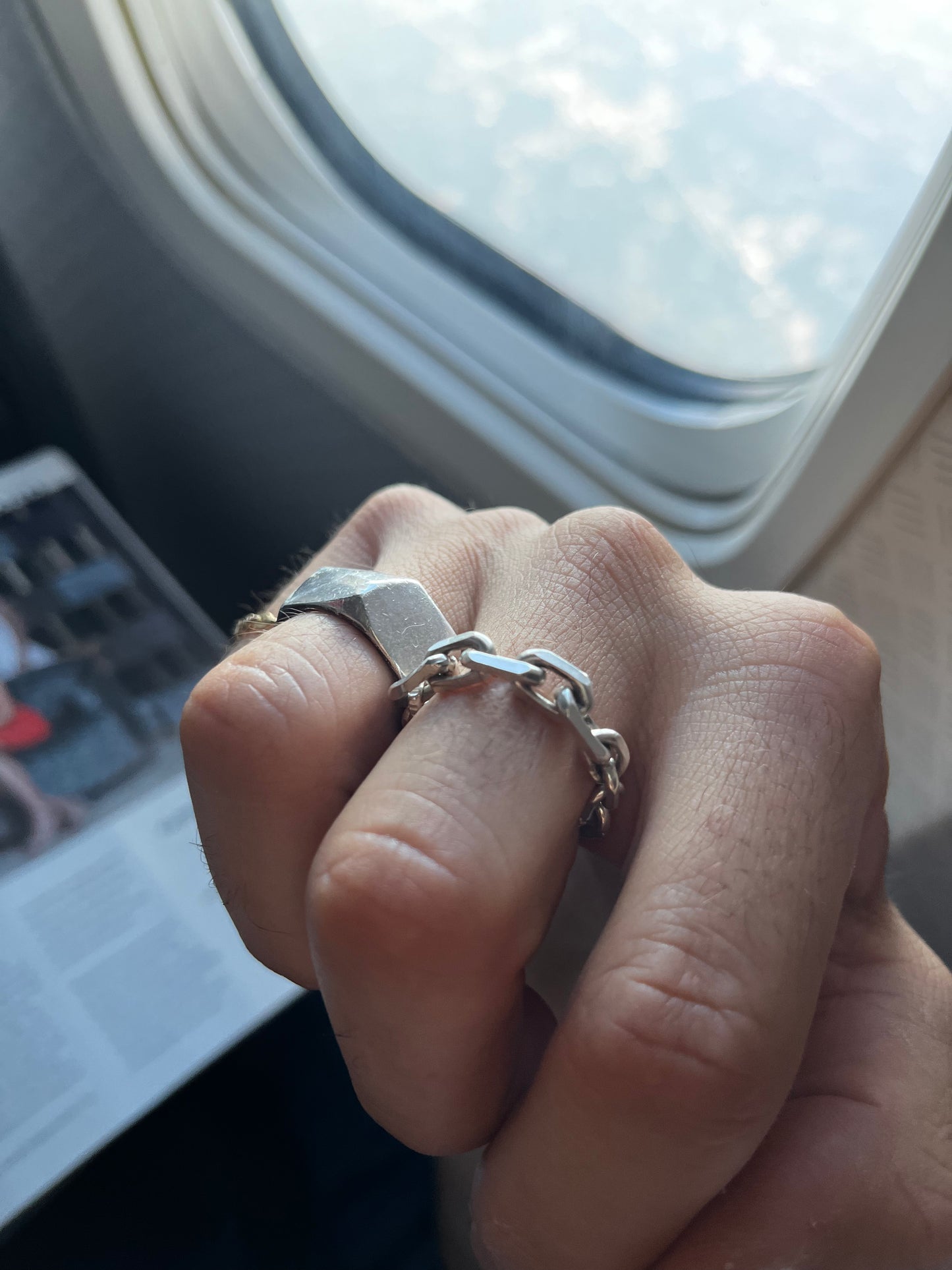 DE-CR - Sterling Silver Chunky Chain Ring