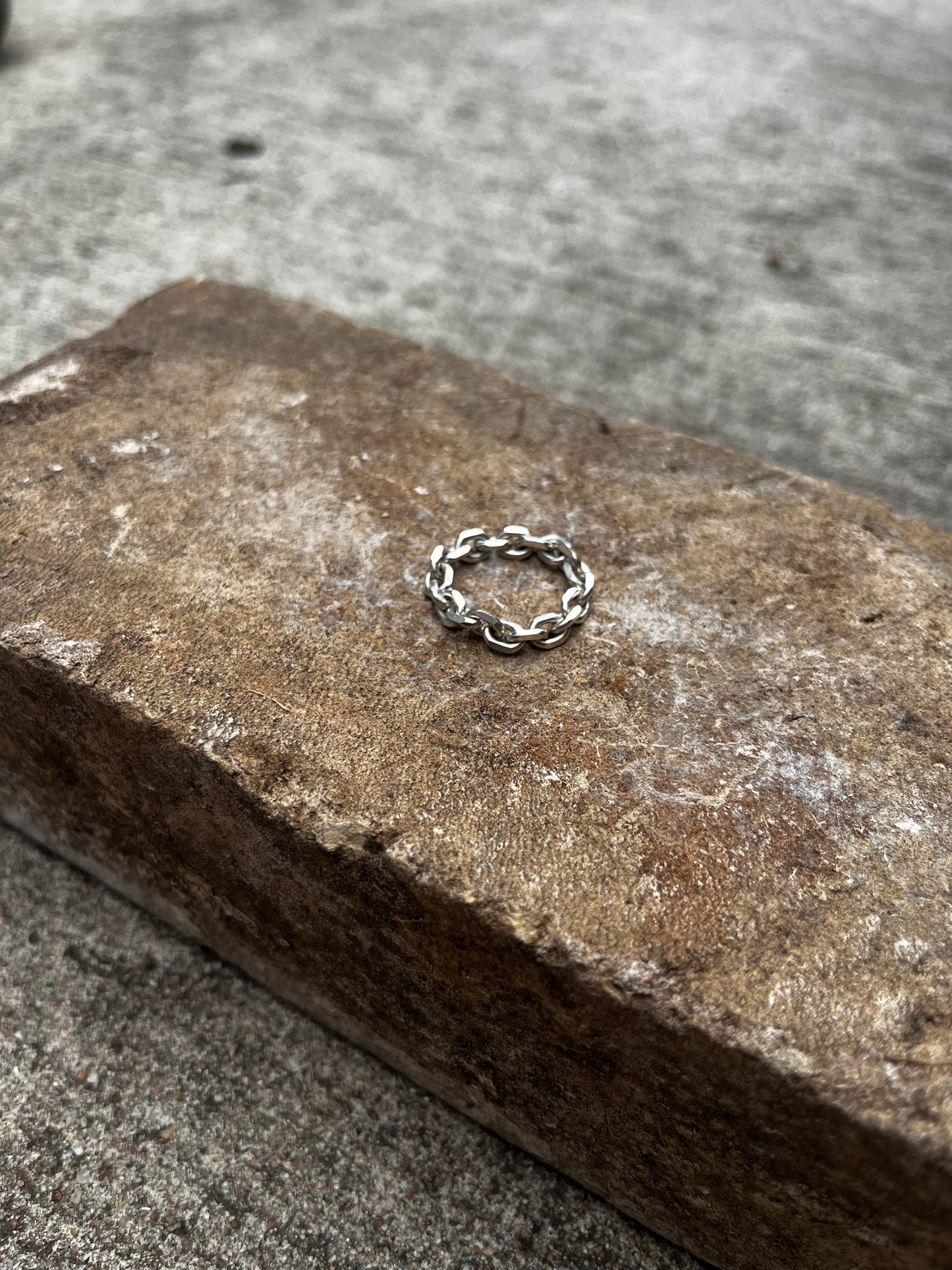 DE-CR - Sterling Silver Chunky Chain Ring
