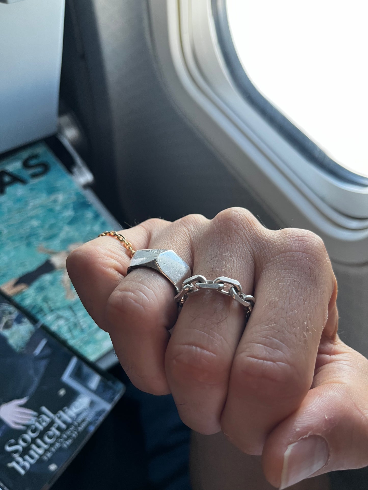 DE-CR - Sterling Silver Chunky Chain Ring