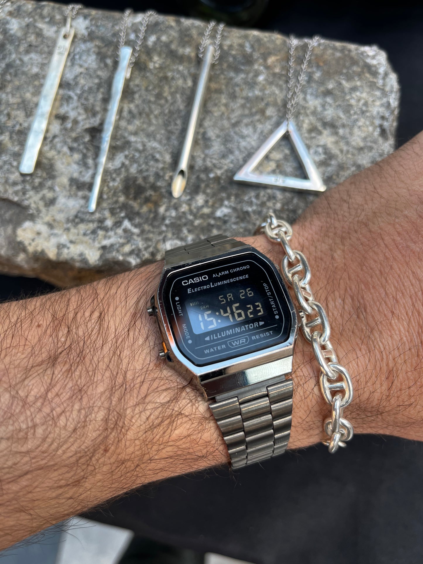 DE-B5 - Sterling silver anchor chain bracelet