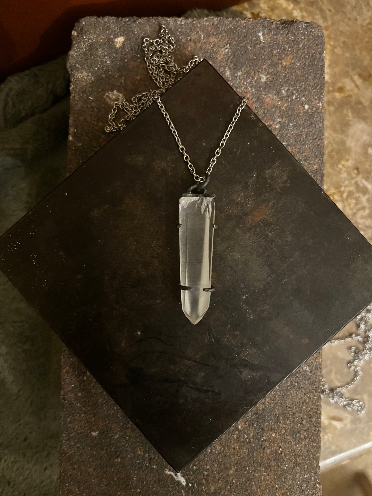 Sterling Silver Lemurian Quartz pendant