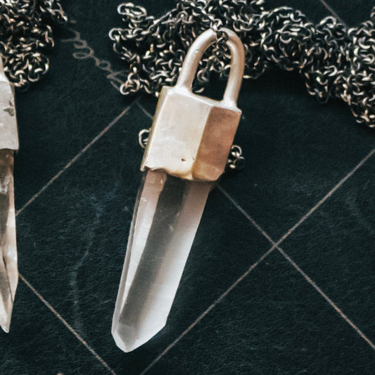 Lemurian quartz necklace