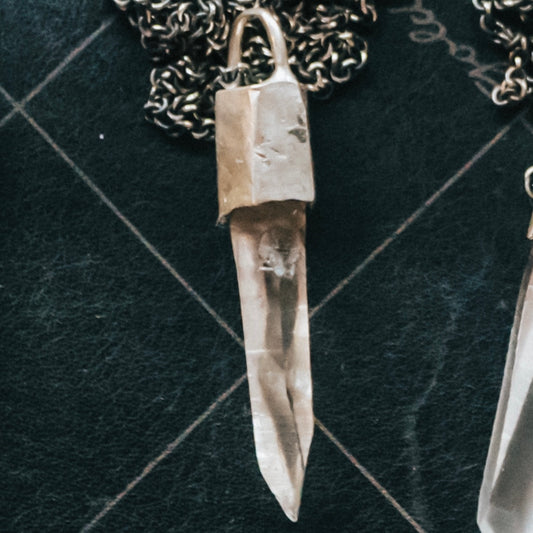 Lemurian quartz necklace