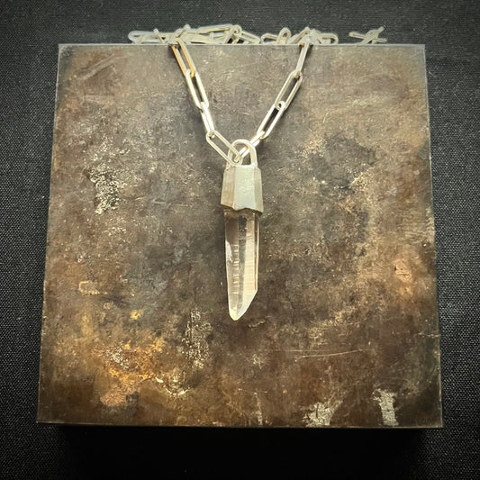 Lemurian quartz necklace