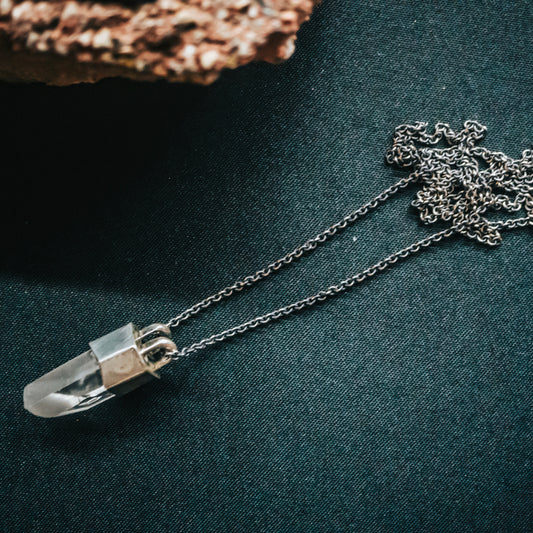 Lemurian quartz necklace