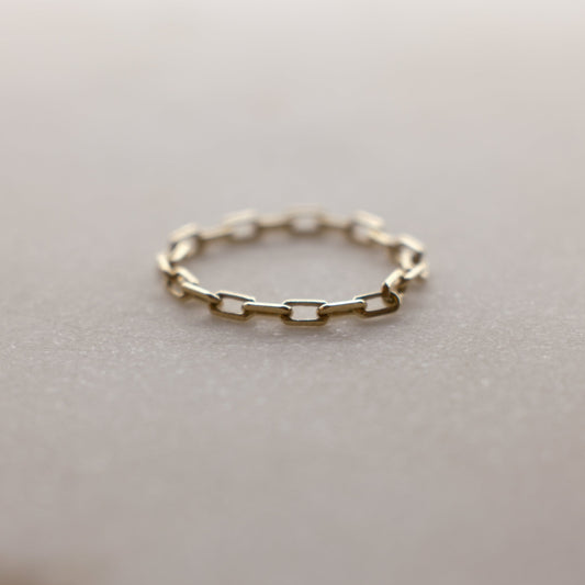 DE-CR-AU - Solid gold chain ring