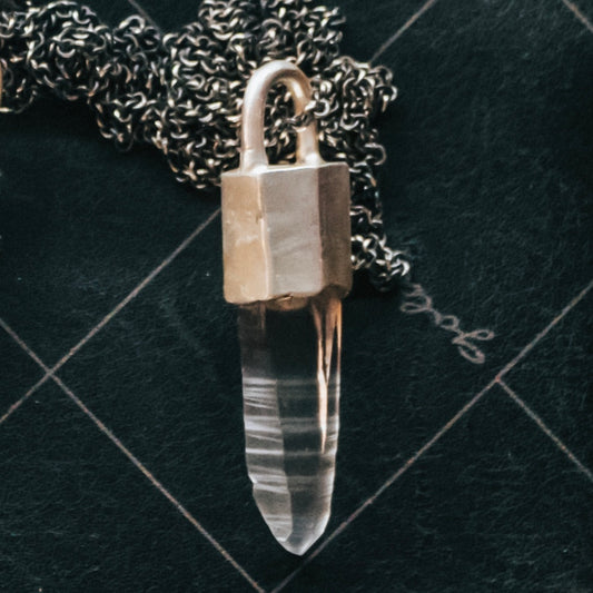 Lemurian quartz necklace