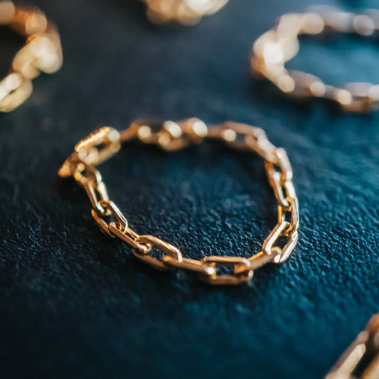 DE-CR-AU - Solid gold chain ring