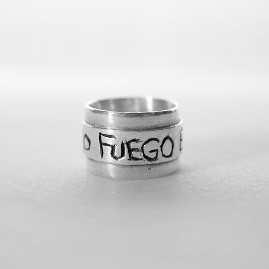 Como Fuego El Amor  "Love Like Fire" - Silver ring