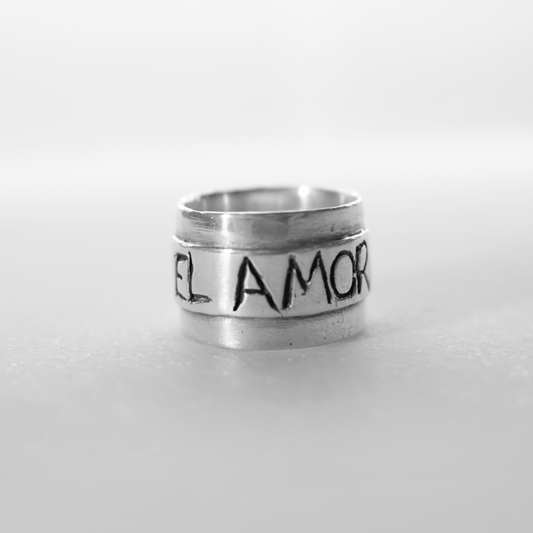 Como Fuego El Amor  "Love Like Fire" - Silver ring