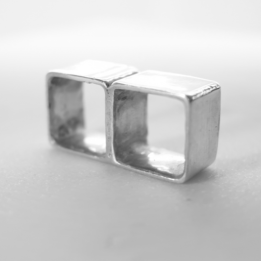 DE-R2 - Double finger ring - Sterling Silver